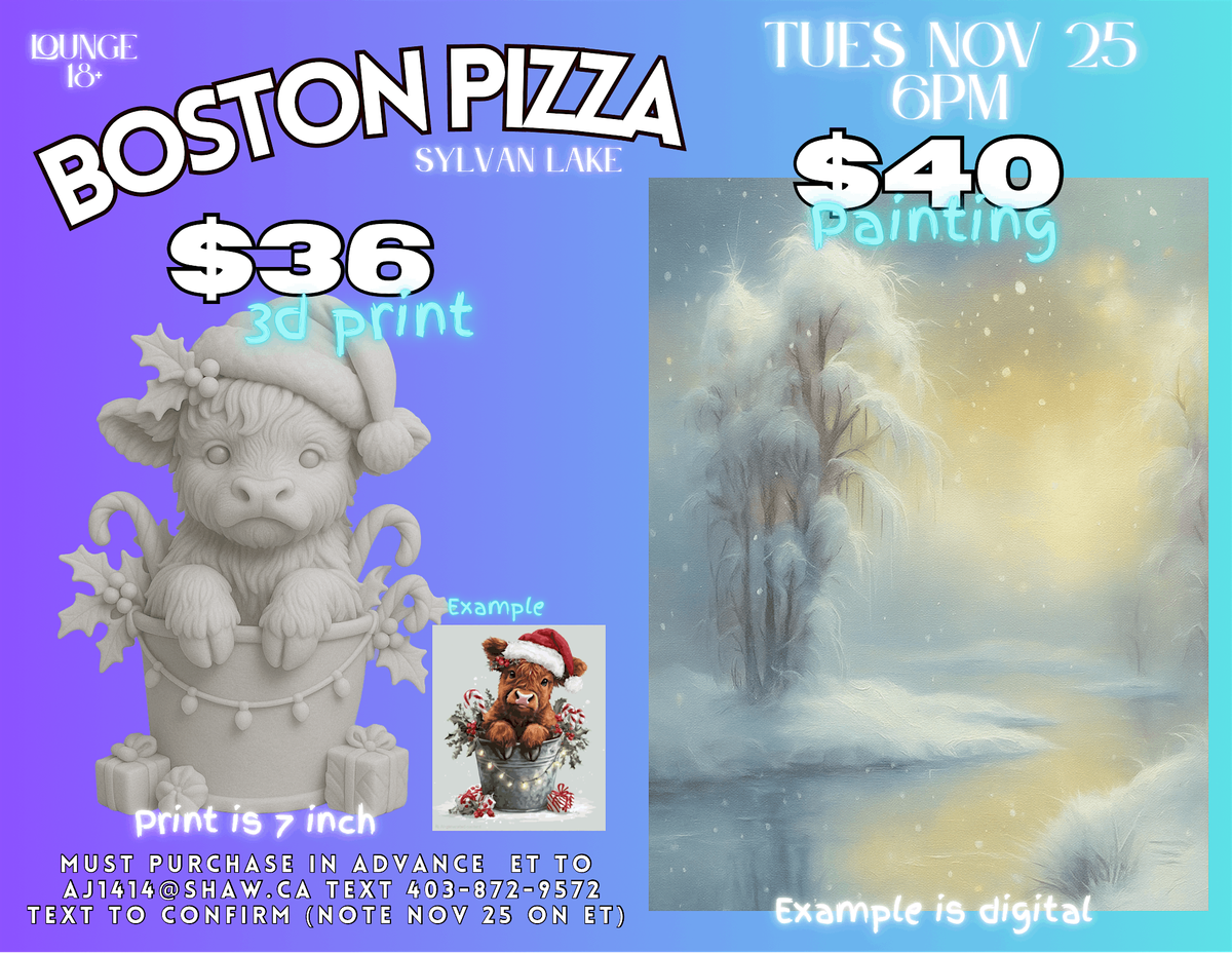 Boston Pizza Sylvan Lake Paint Class, 25 November | Event in Sylvan Lake | AllEvents