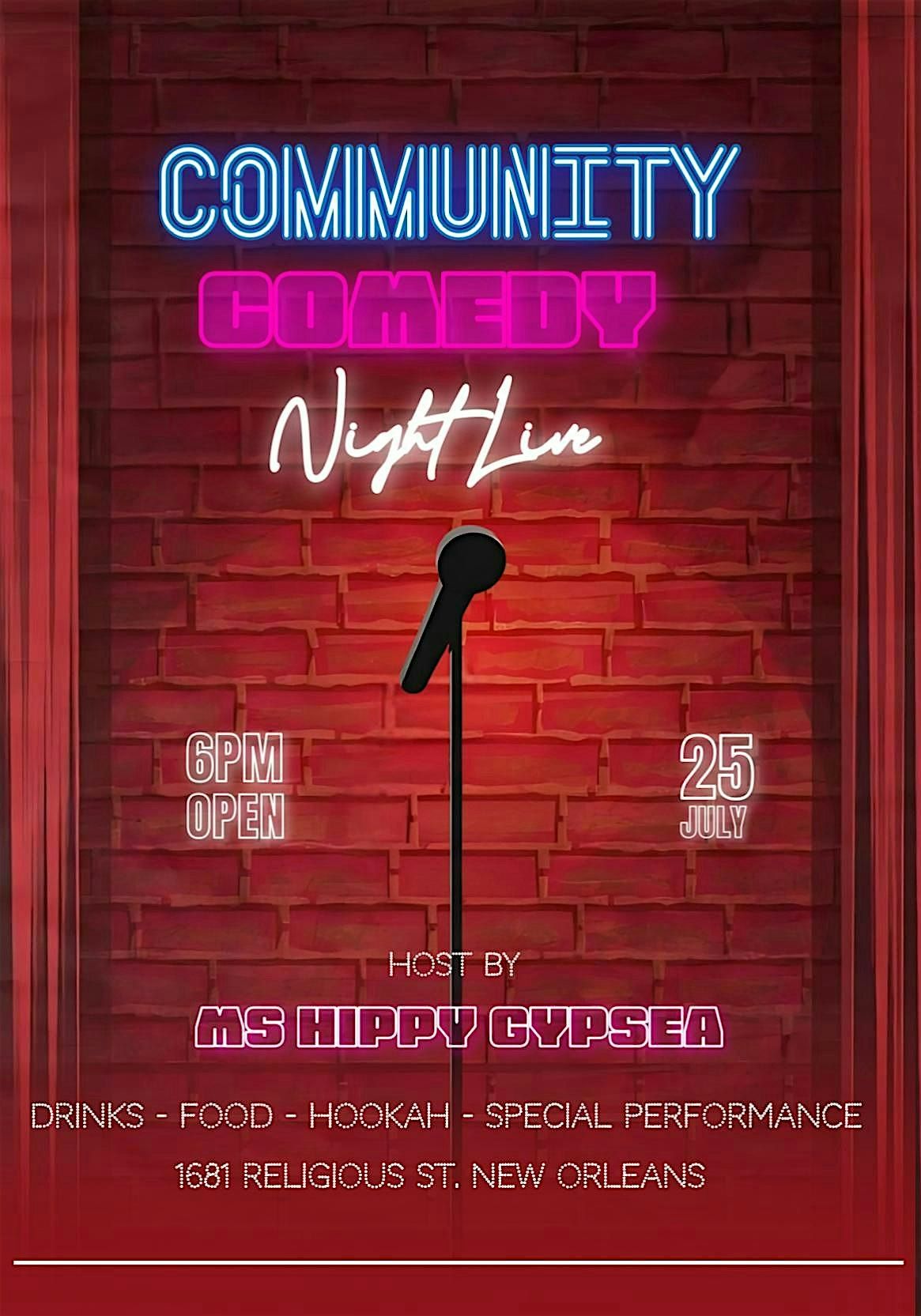 Community Comedy, 25 July | Event in New Orleans | AllEvents