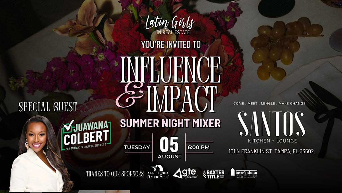 Influence & Impact : Summer Night Mixer, 5 August | Event in Tampa | AllEvents