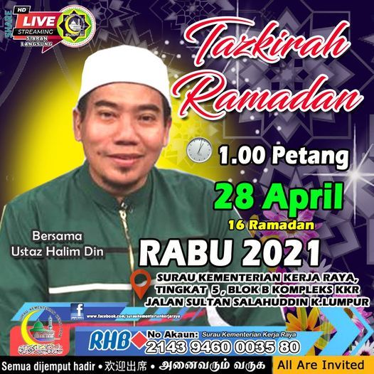 Ustaz Halim Din April 28 2021 Online Event Allevents In
