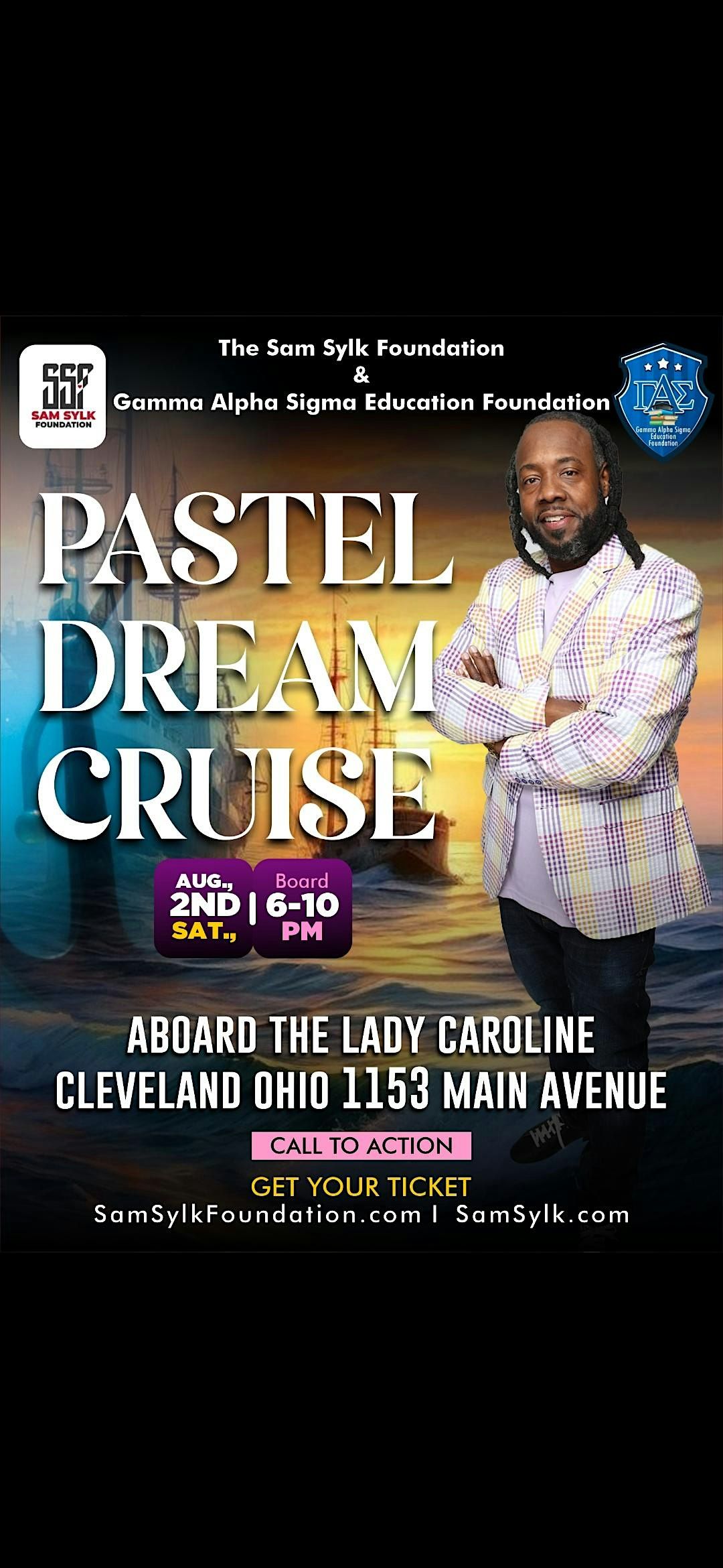 Sam Sylk & Gamma Alpha Sigma Foundations Pastel Dream Cruise, 2 August | Event in Cleveland | AllEvents