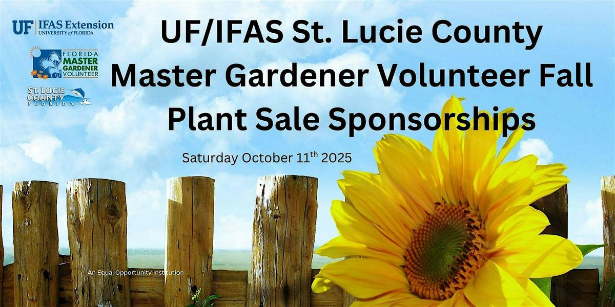 Master Gardener Volunteer Fall Plant Sale  Event Sponsorship, 11 October | Event in Fort Pierce | AllEvents
