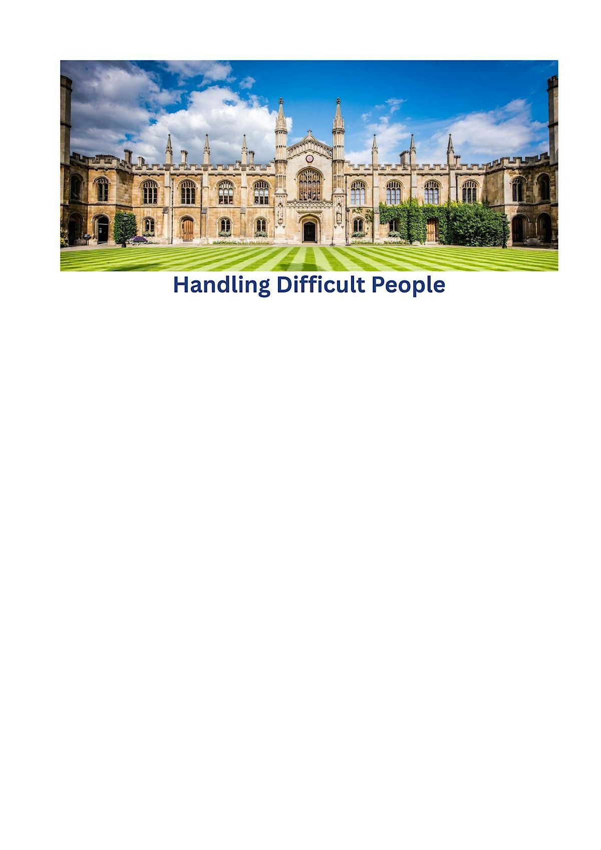 Handling Difficult People and Situations, 17 March | Event in Cambridge | AllEvents