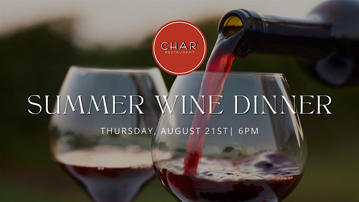Summer Wine Dinner at Char Jackson, 21 August | Event in Jackson | AllEvents