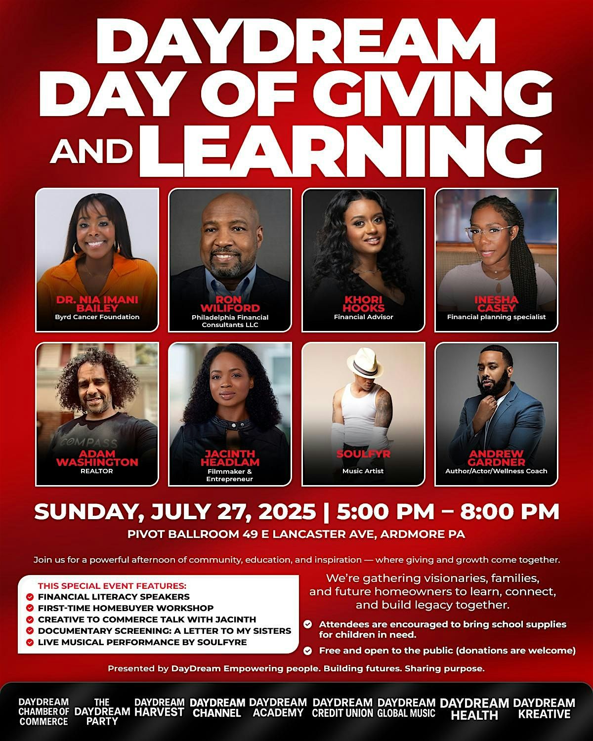 DayDream Day of Giving & Learning, 27 July | Event in Ardmore | AllEvents