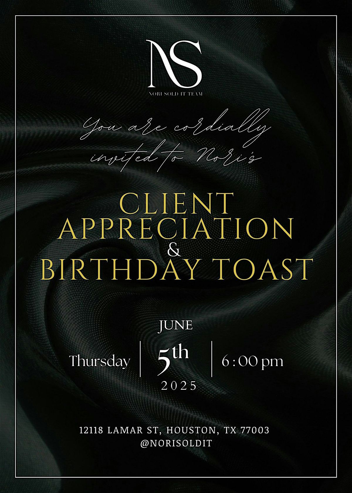 Nori Sold it Team - Client Appreciation & B-Day Toast, 5 June | Event in Houston | AllEvents