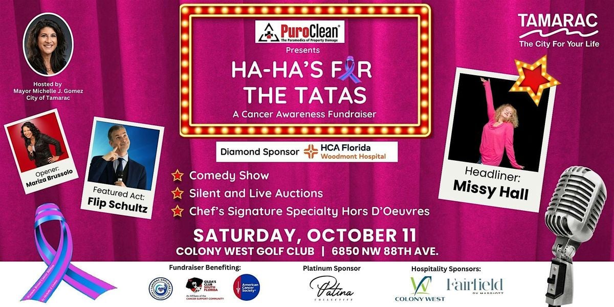 Ha-Ha's for the Tatas Comedy Fundraiser For Cancer Awareness, 11 October | Event in Tamarac | AllEvents