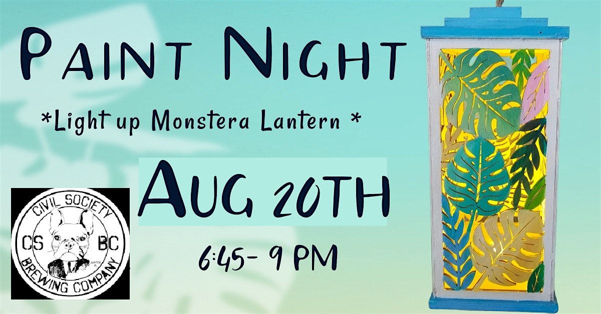 Monstera Leaf Light Up Lantern Paint Night, 20 August | Event in West Palm Beach | AllEvents
