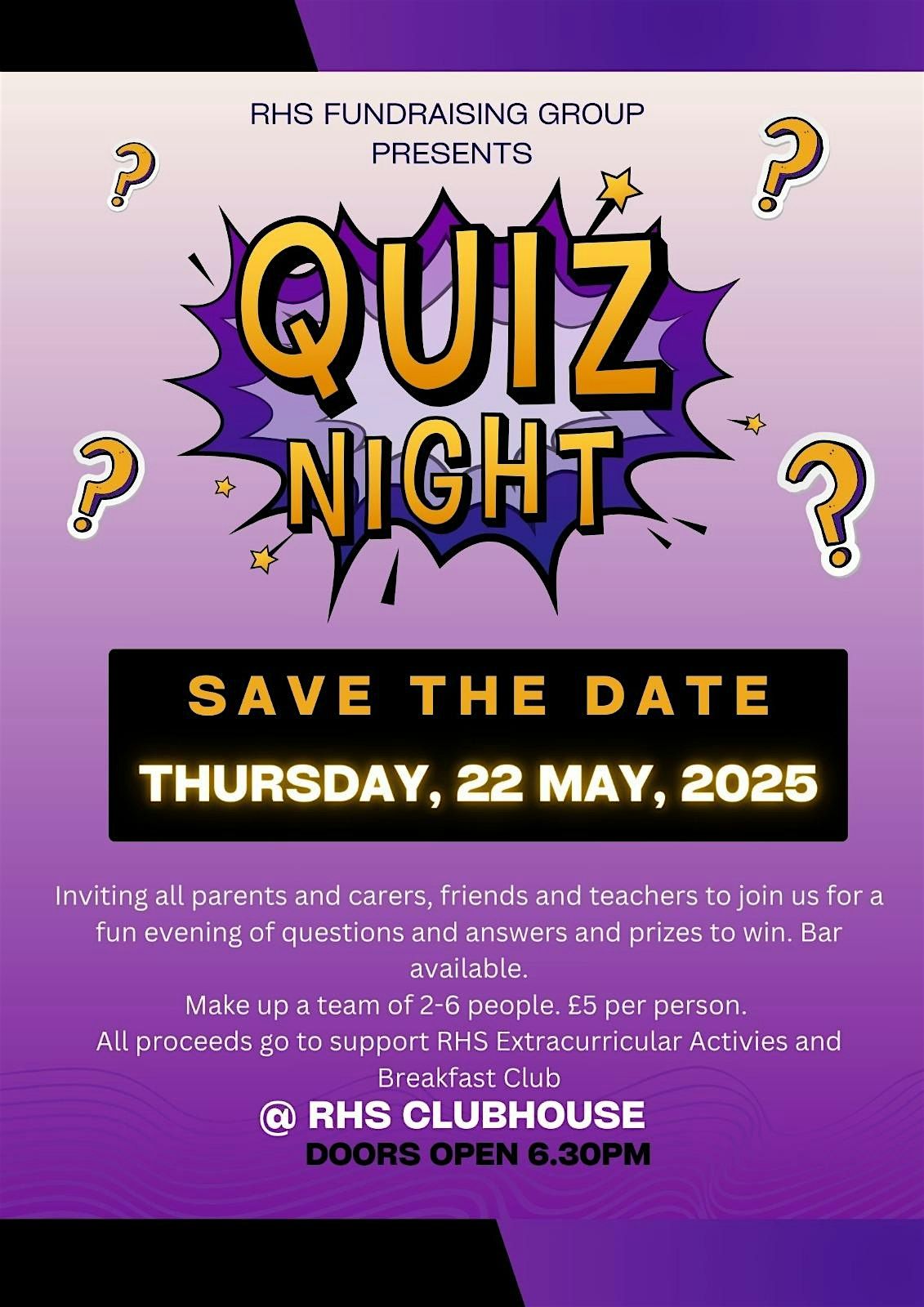 RHS Quiz Night, 22 May | Event in Edinburgh | AllEvents
