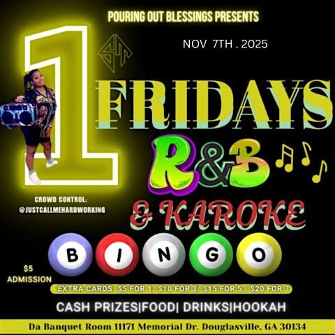 1st Friday's R&B Karoake & BINGO, 7 November | Event in douglasville | AllEvents