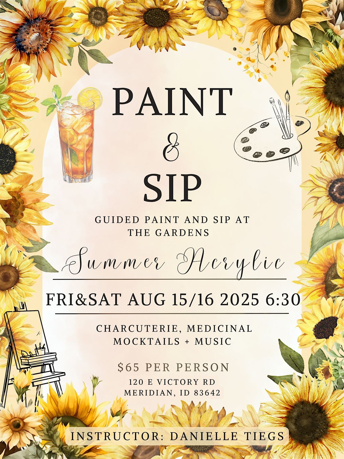 August Paint & Sip (Saturday), 16 August | Event in Meridian | AllEvents