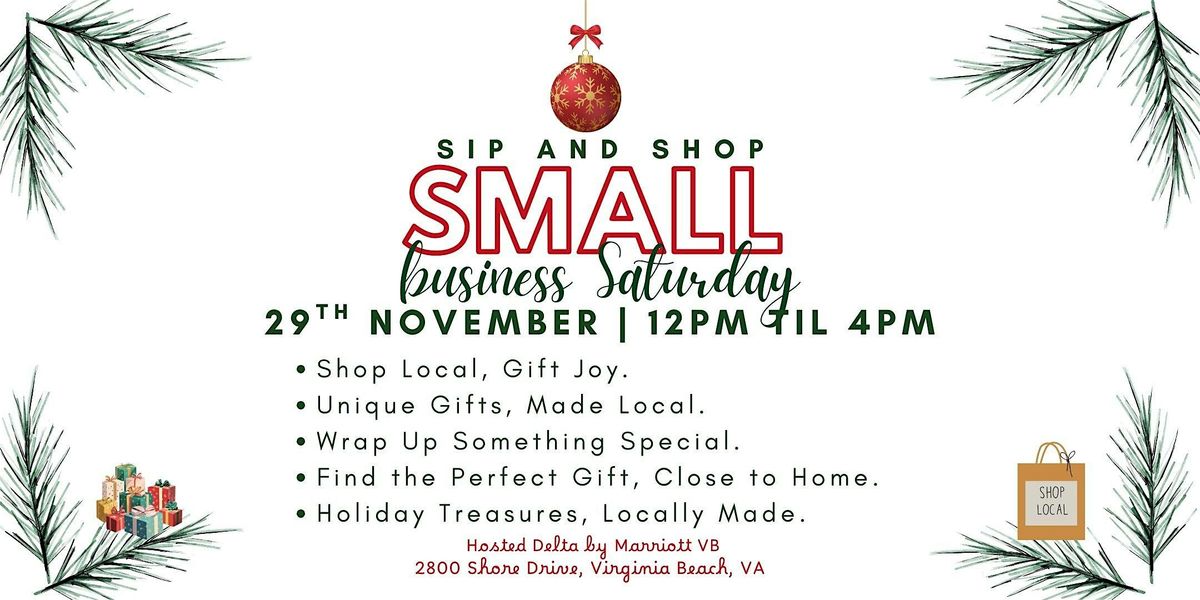 Sip & Shop at the Delta on Small Business Saturday, 29 November | Event in Virginia Beach | AllEvents