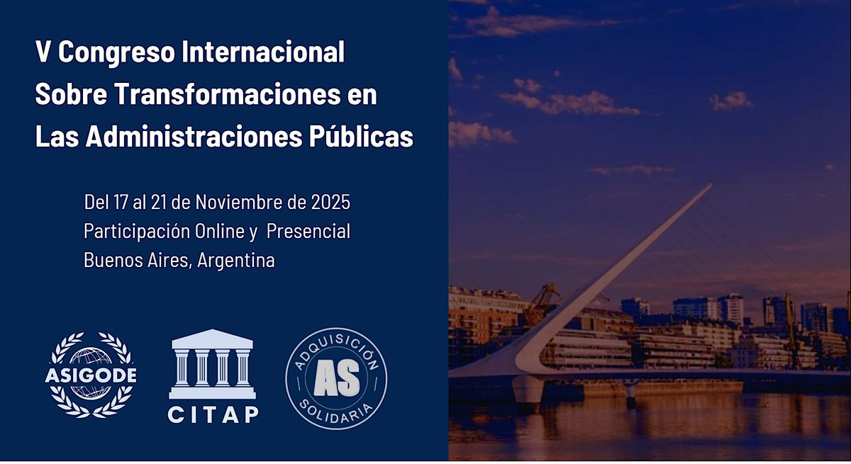 V Congreso Internacional de Transformaciones en Administraciones Públicas, 17 November | Event in Buenos Aires