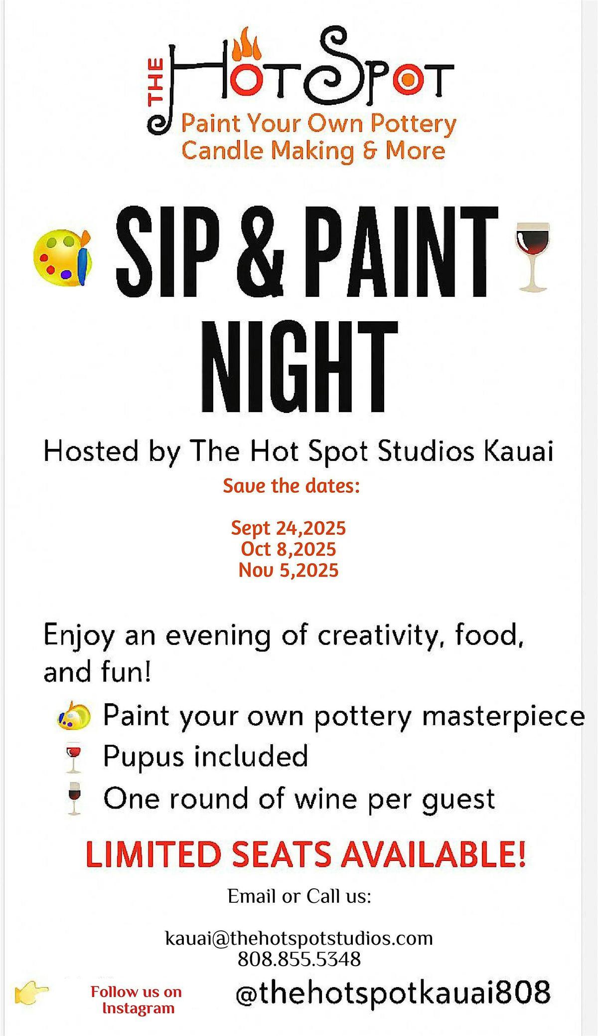 Sip N Paint your DIY pottery with The Hot Spot Studios Kauai, 10 November | Event in Lihue | AllEvents