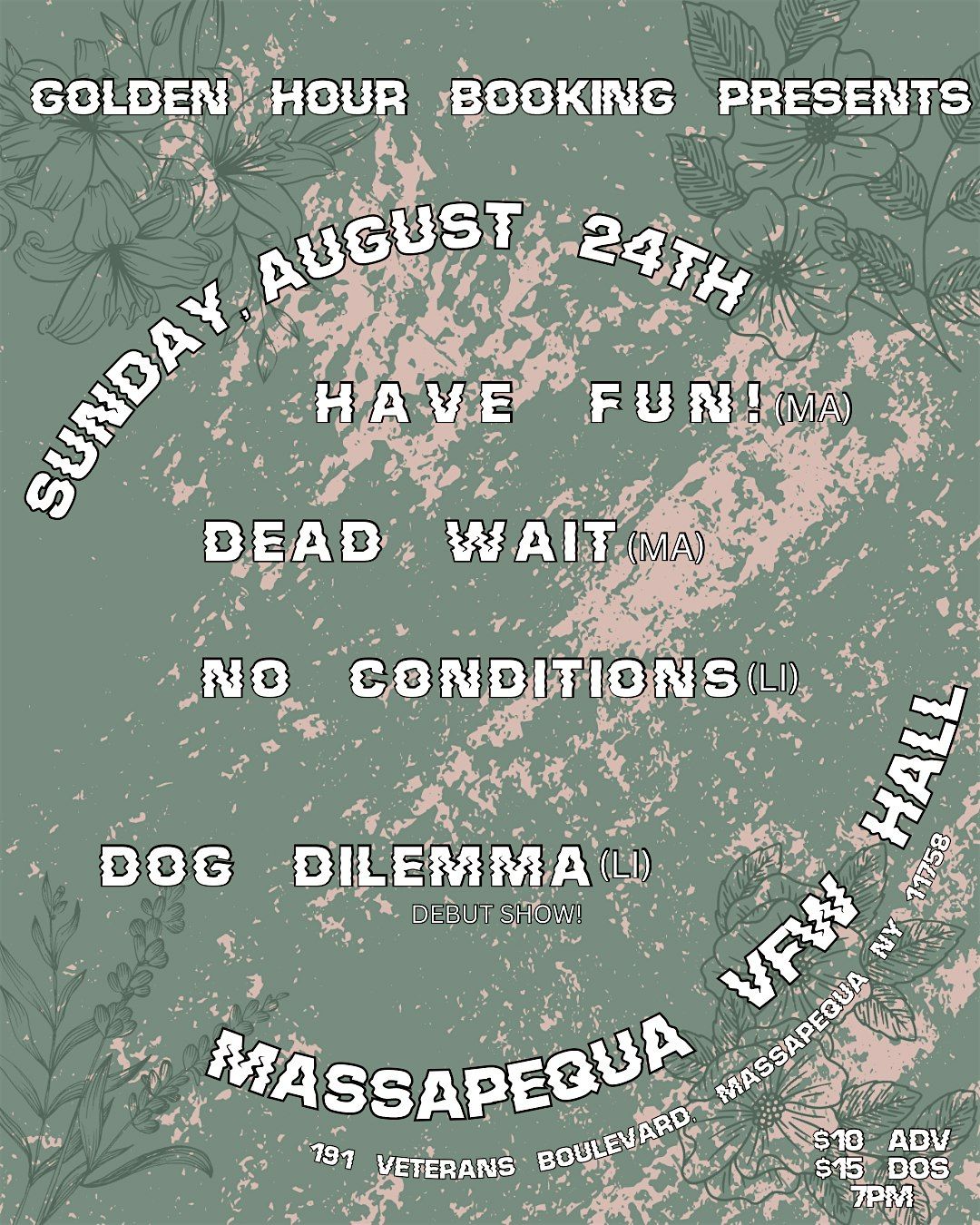GOLDEN HOUR BOOKING PRESENTS: HAVE FUN! + DEAD WAIT, 24 August | Event in Massapequa | AllEvents