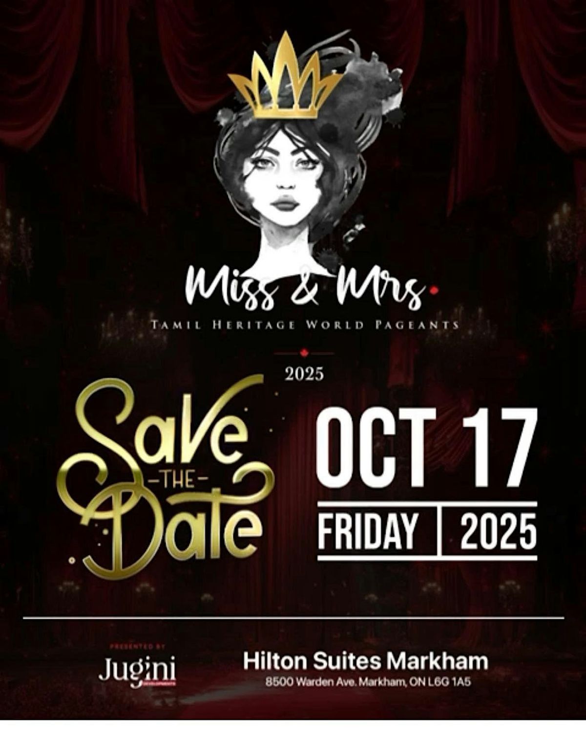 Miss & Mrs Tamil Heritage World Pageant 2025, 17 October | Event in Markham | AllEvents