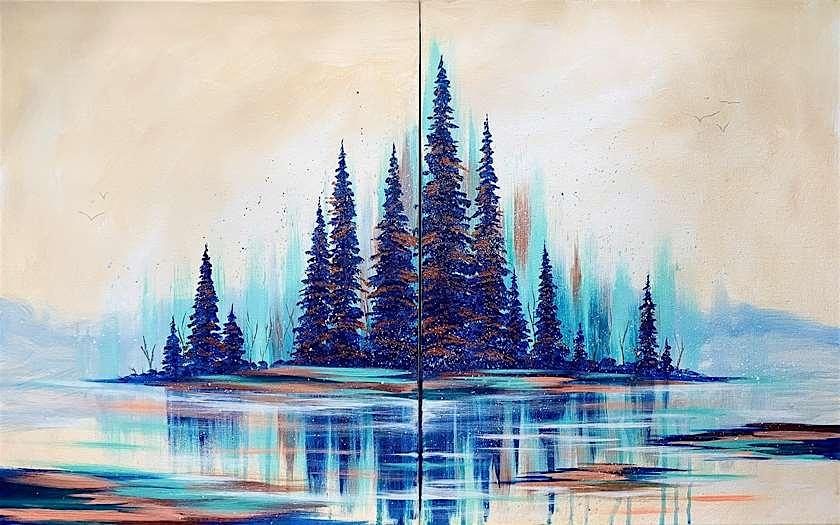 Paint and Sip - Frosted Watercolor Forest  - St. Charles, IL, 15 August | Event in St. Charles | AllEvents