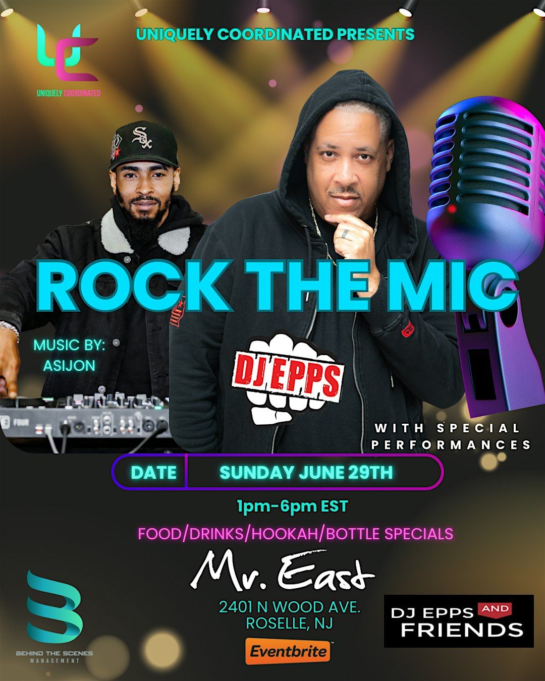 Uniquely Coordinated Presents: Rock The Mic With Special Guest, DJ Epps, 29 June | Event in Roselle | AllEvents