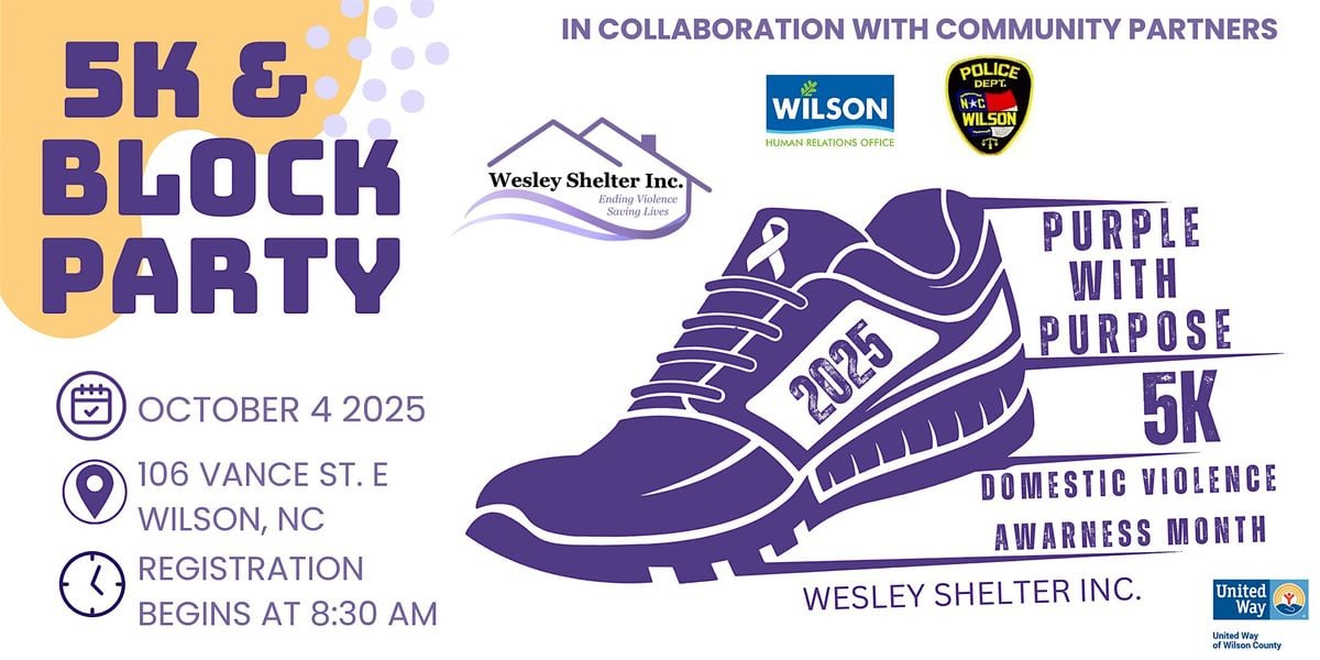 Purple With Purpose 5k, 4 October | Event in Wilson | AllEvents
