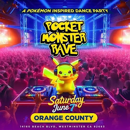 Pocket Monster Rave | A Pokemon Inspired Event, 7 June | Event in Westminster | AllEvents