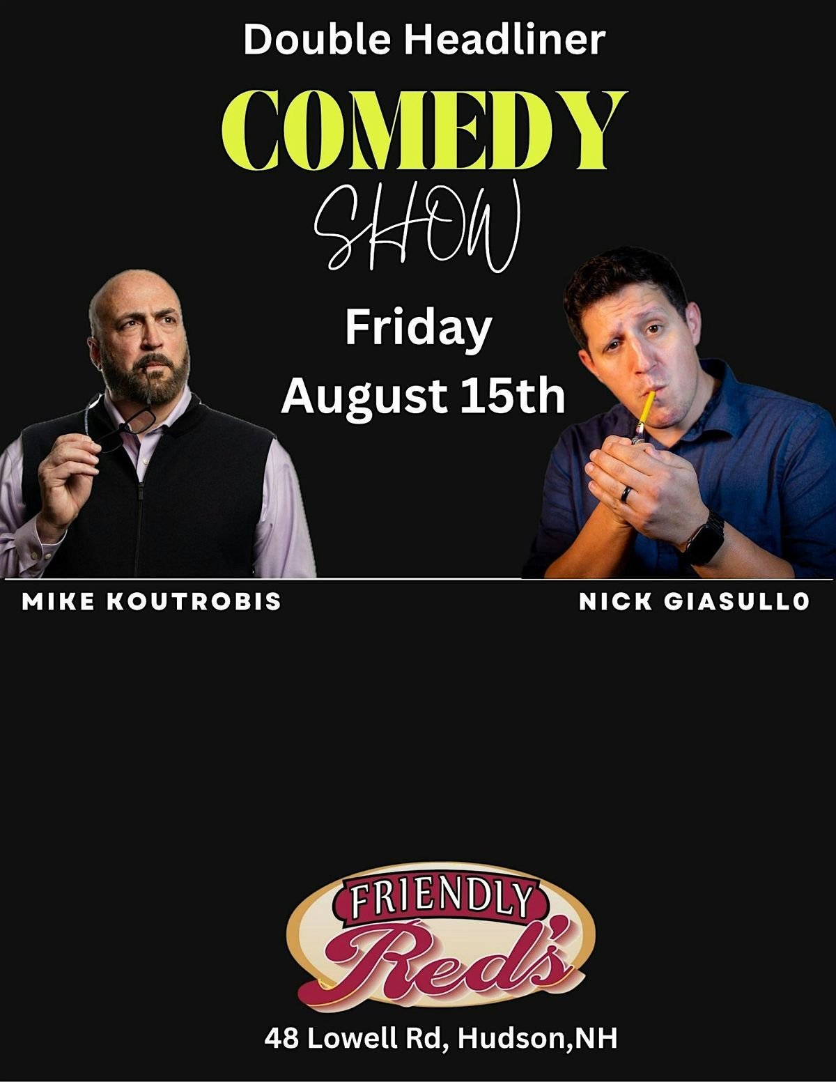 Friendly Red's Comedy Night, 15 August | Event in Hudson | AllEvents