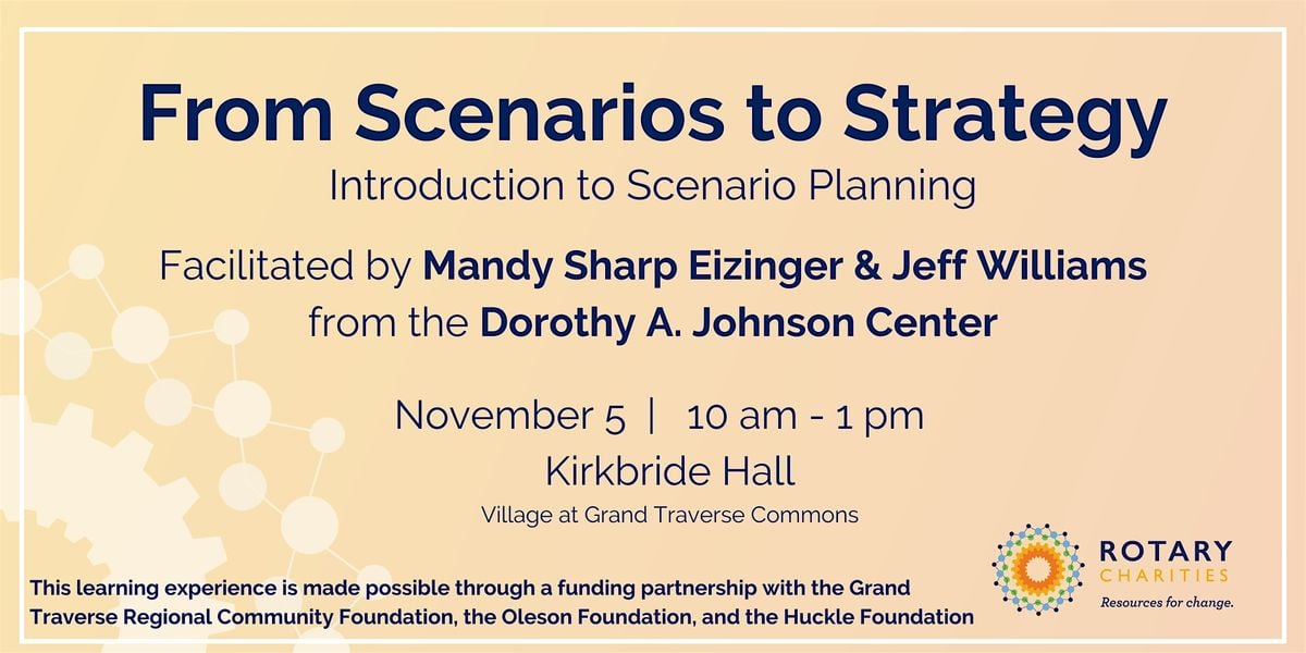 From Scenarios to Strategy: Introduction to Scenario Planning, 5 November | Event in Traverse City | AllEvents