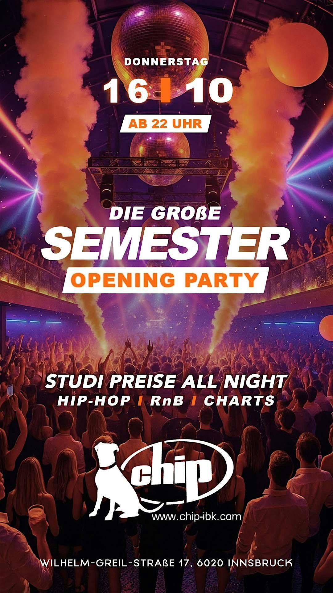 SEMESTER OPENING PARTY • WiSE 25/26 • DO. 16.10, 16 October | Event in Innsbruck | AllEvents