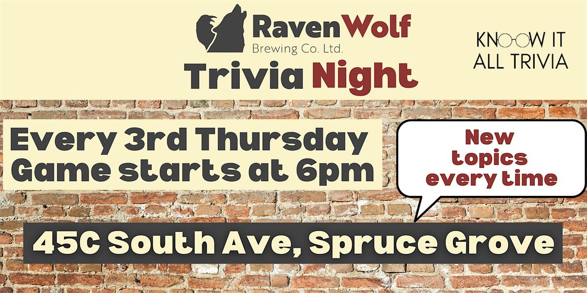 Ravenwolf Trivia Night | Event in Spruce Grove | AllEvents