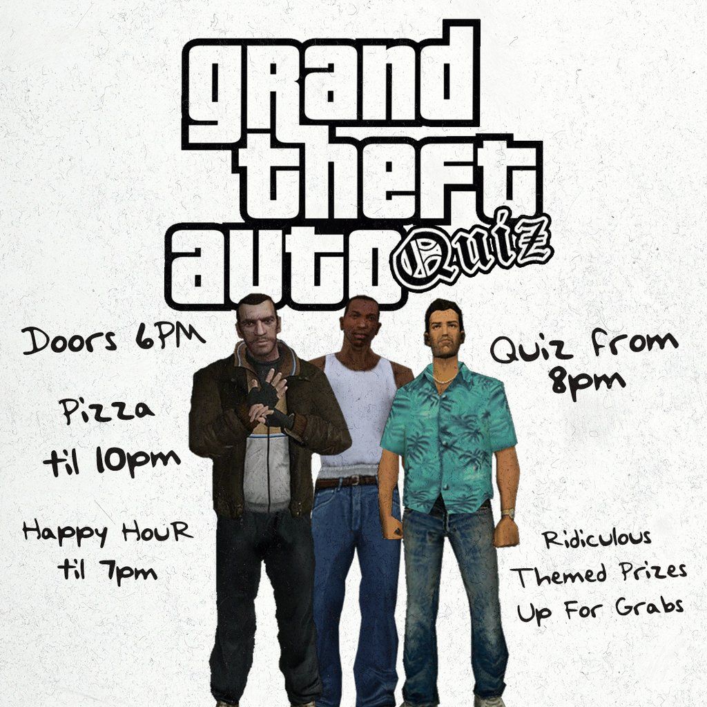 Grand Theft Auto Video Games Quiz, 15 May | Event in Middlesbrough | AllEvents
