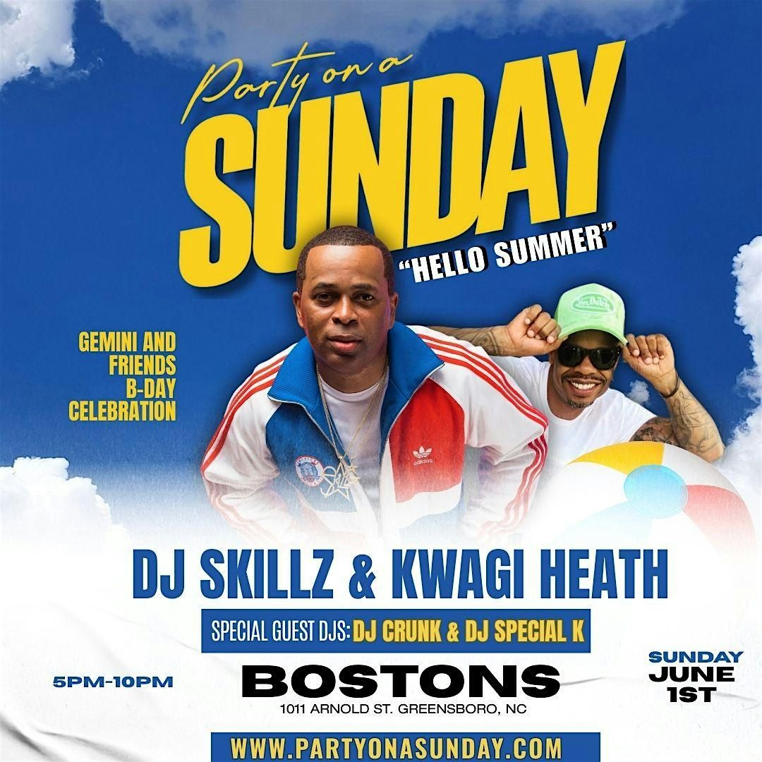 PARTY ON A SUNDAY "Hello Summer" - Gemini & Friends B-Day Celebration, 1 June | Event in Greensboro