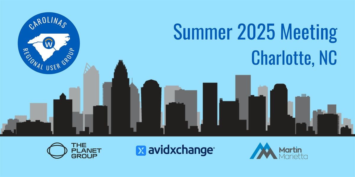 Workday Carolinas Regional User Group Summer 2025 Meeting, 20 August | Event in Charlotte | AllEvents