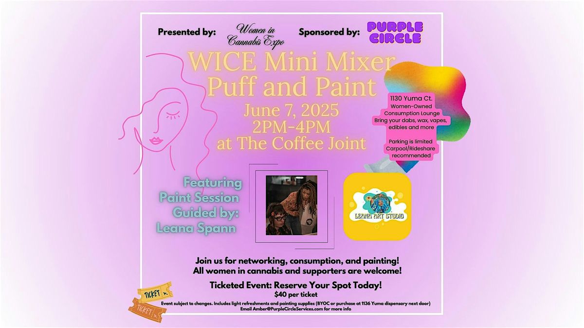 WICE Mini Mixer Puff & Paint, 7 June | Event in Denver | AllEvents