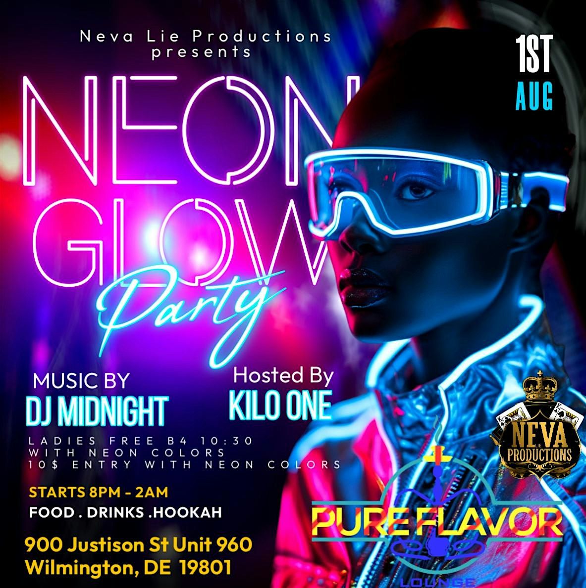 Neon Glow In The Dark Party, 1 August | Event in Wilmington | AllEvents