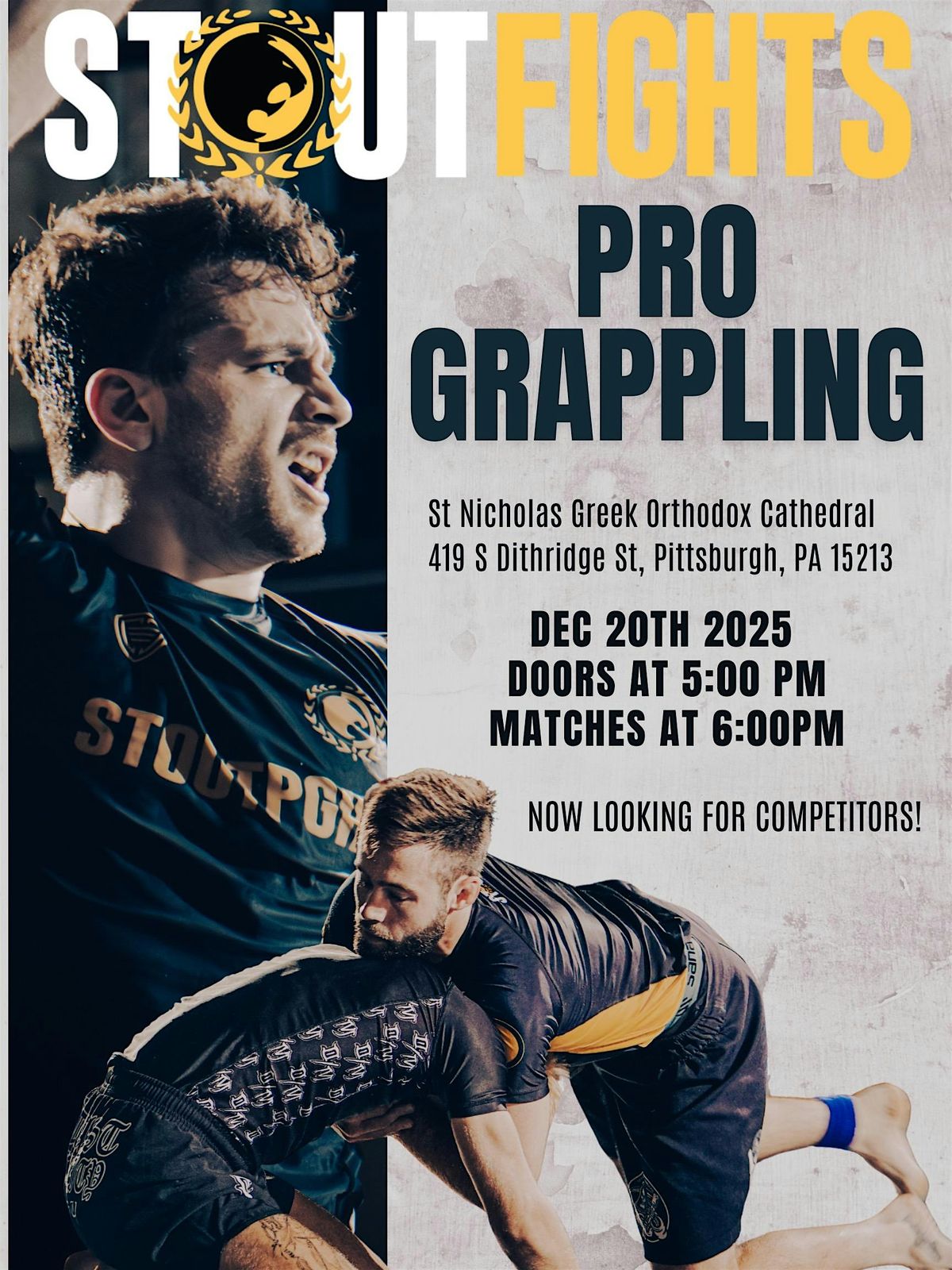 Stout Fights Pro Grappling at St Nick's Cathedral December 20th, 20 December | Event in Pittsburgh | AllEvents