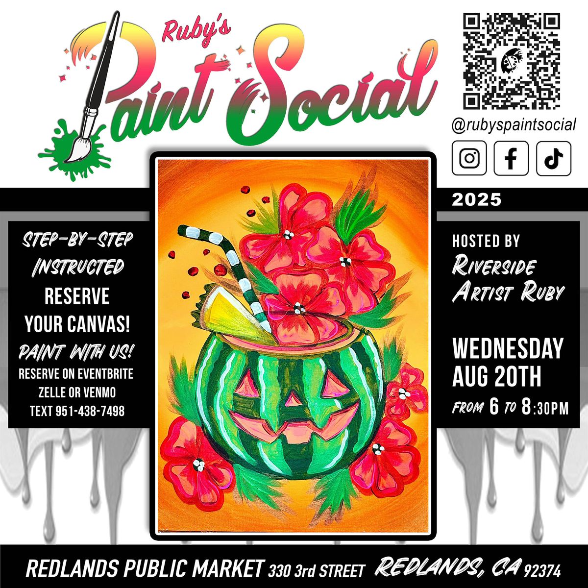 Paint n  Sip Party!! Jack-Melon!!, 20 August | Event in Redlands | AllEvents