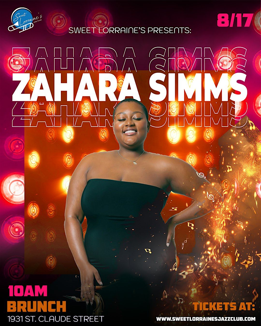 Zahara Simms Live! Sunday 8/17/25 at 10am, 17 August | Event in New Orleans | AllEvents