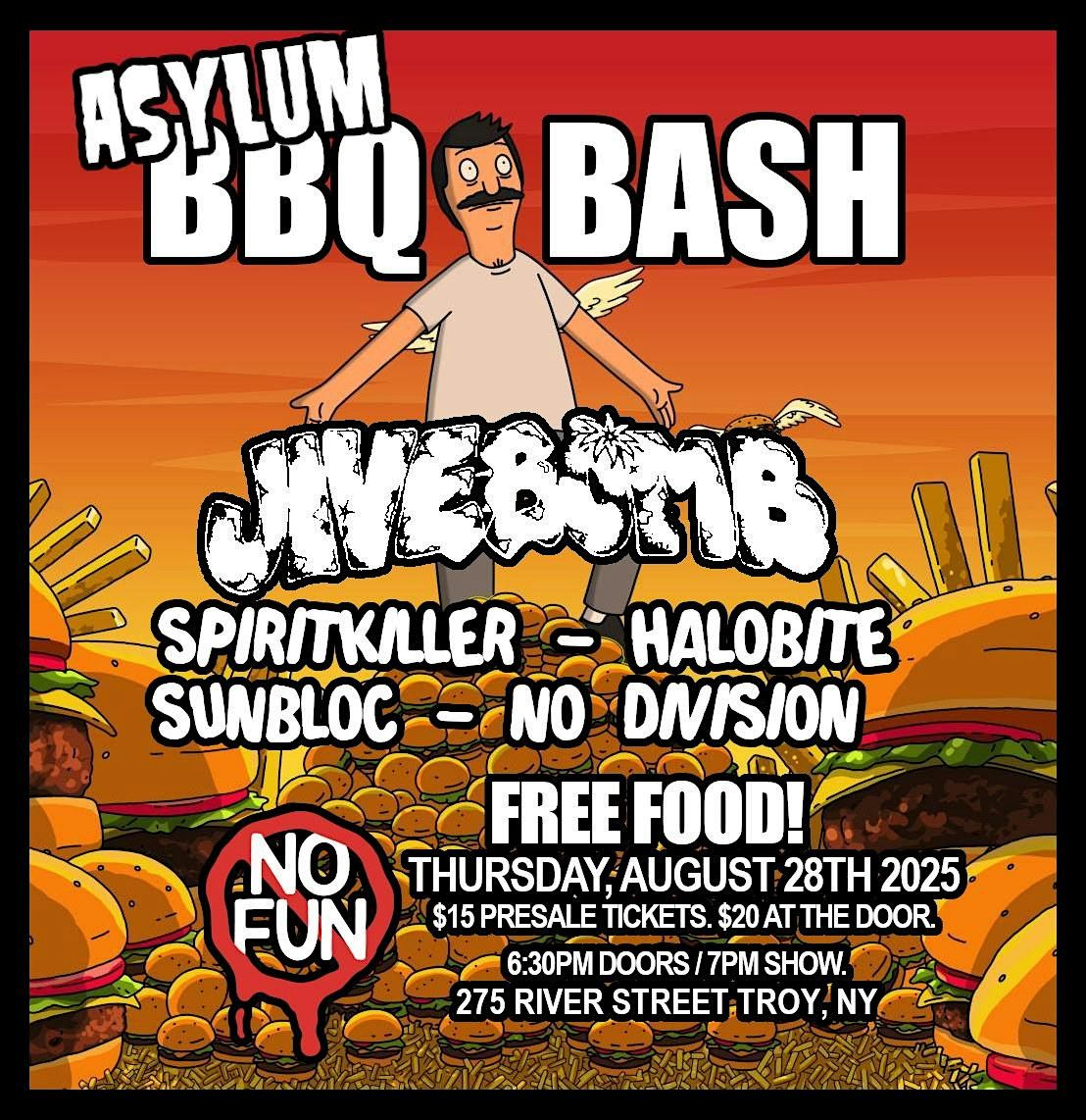 ASYLUM BBQ BASH W/ JIVEBOMB, 28 August | Event in Troy | AllEvents