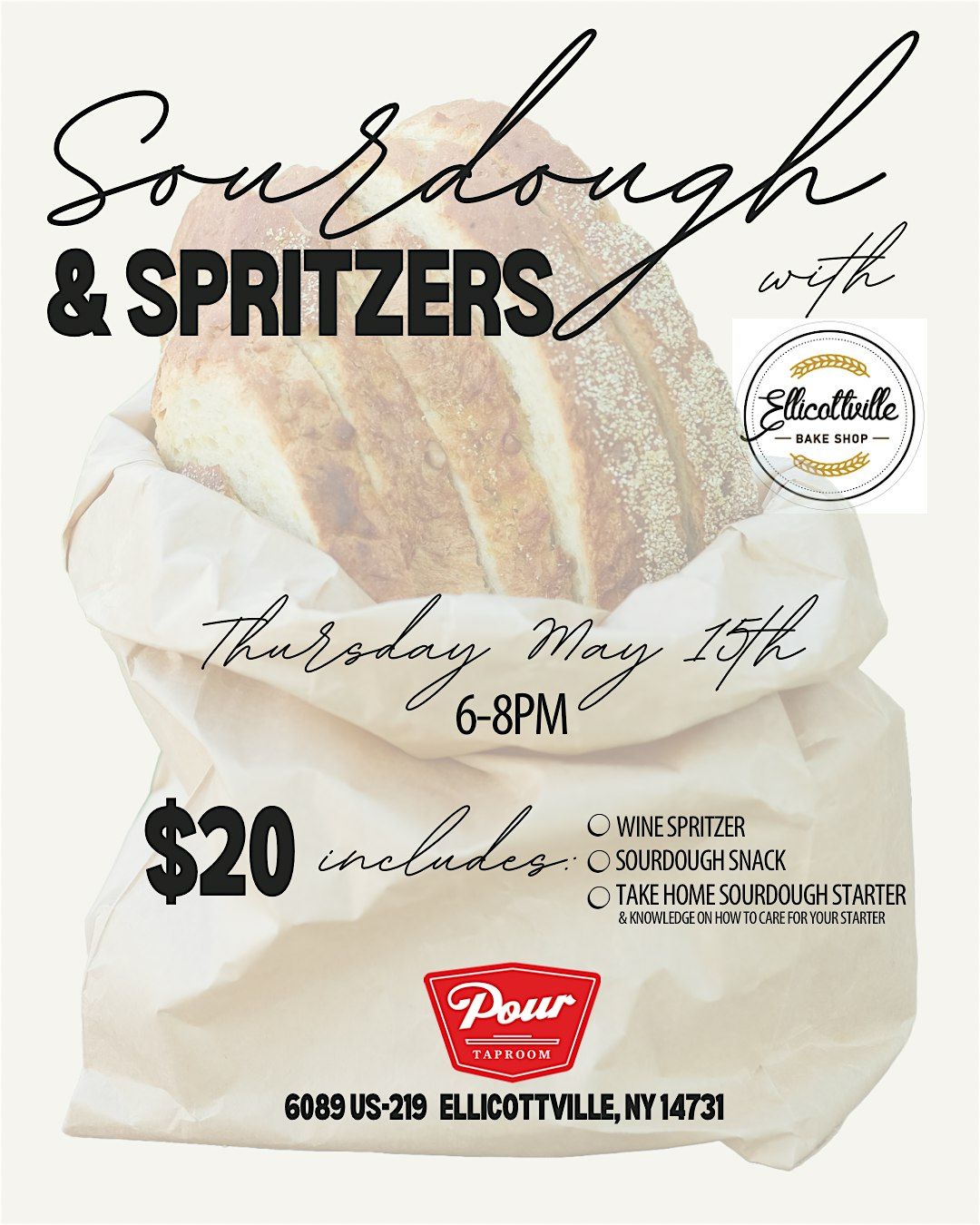 Sourdough and Spritzers, 15 May | Event in Ellicottville | AllEvents