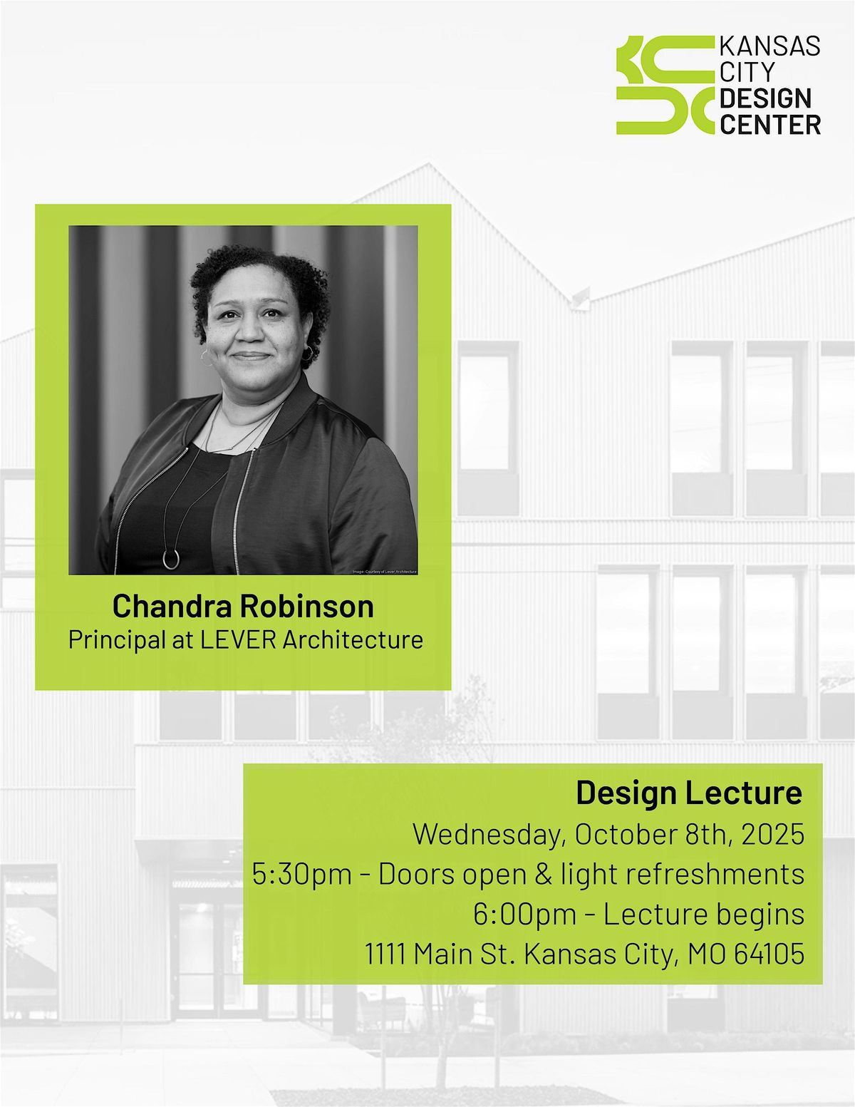 Chandra Robinson Design Lecture, 8 October | Event in Kansas City | AllEvents