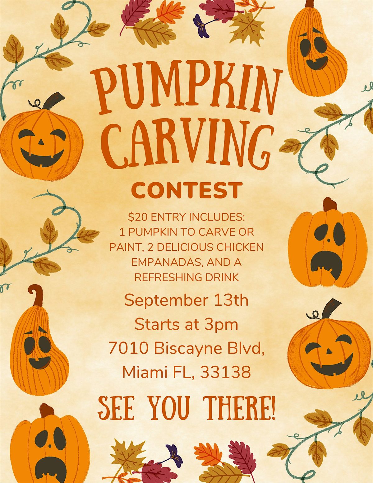 Pumpkin Carving Contest, 13 September | Event in Miami | AllEvents