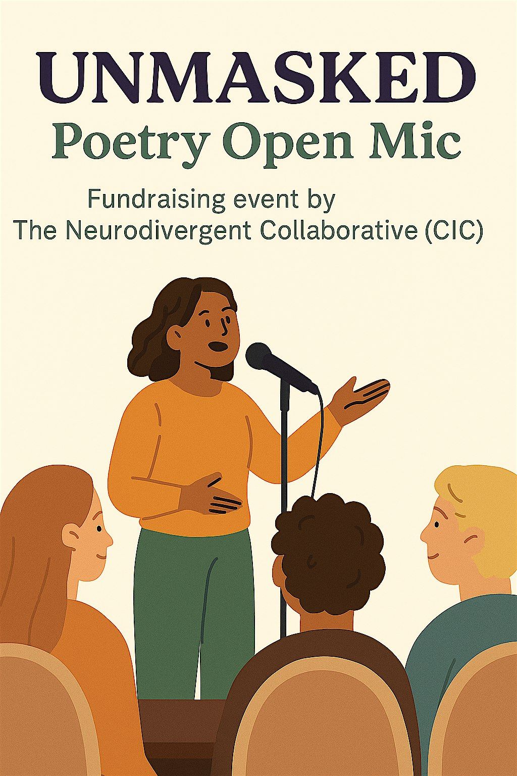 UNMASKED Poetry Open Mic ️️️️ Hosted by The Neurodivergent Collaborative, 27 July | Event in London