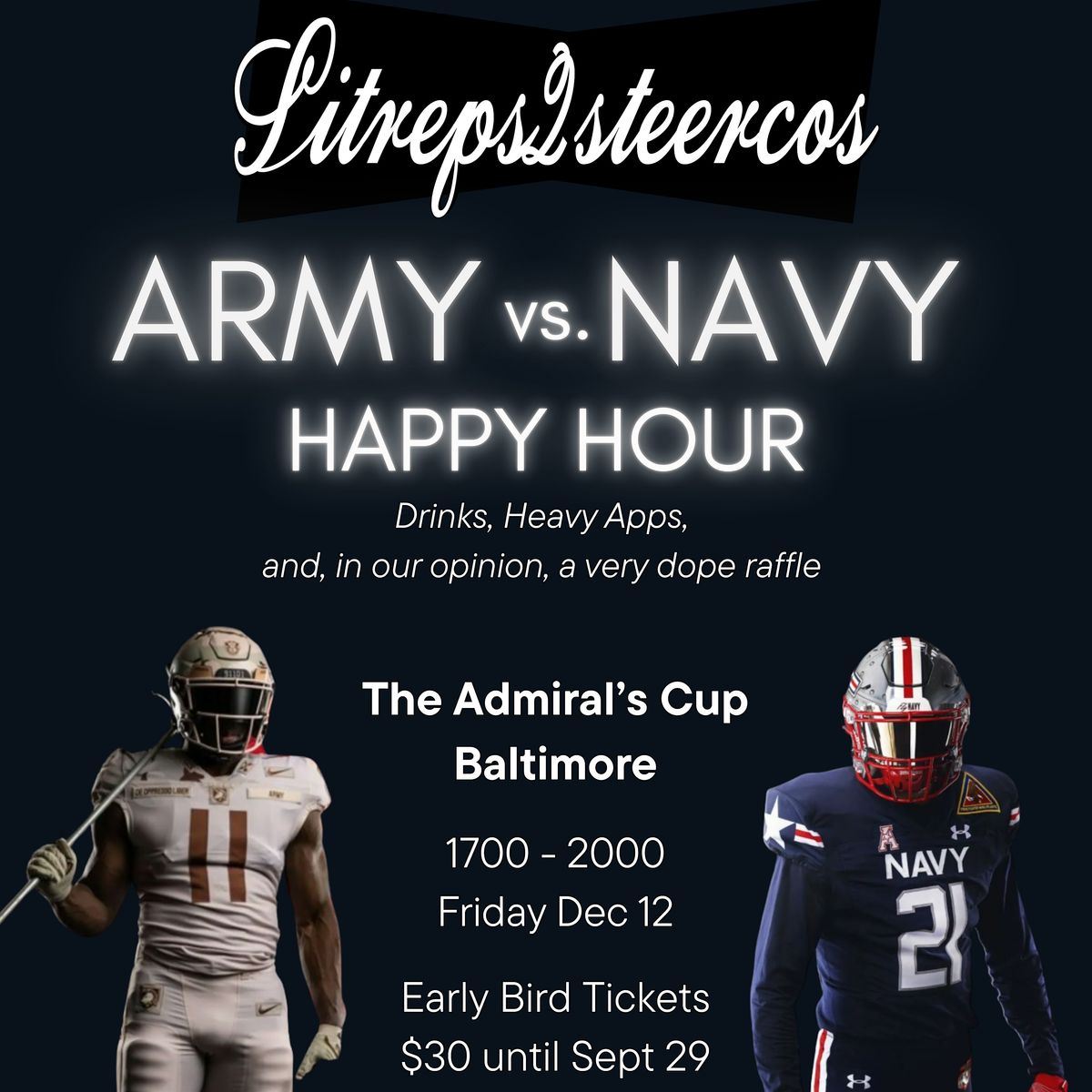 Sitreps2Steercos Army vs Navy Happy Hour, 12 December | Event in Baltimore | AllEvents