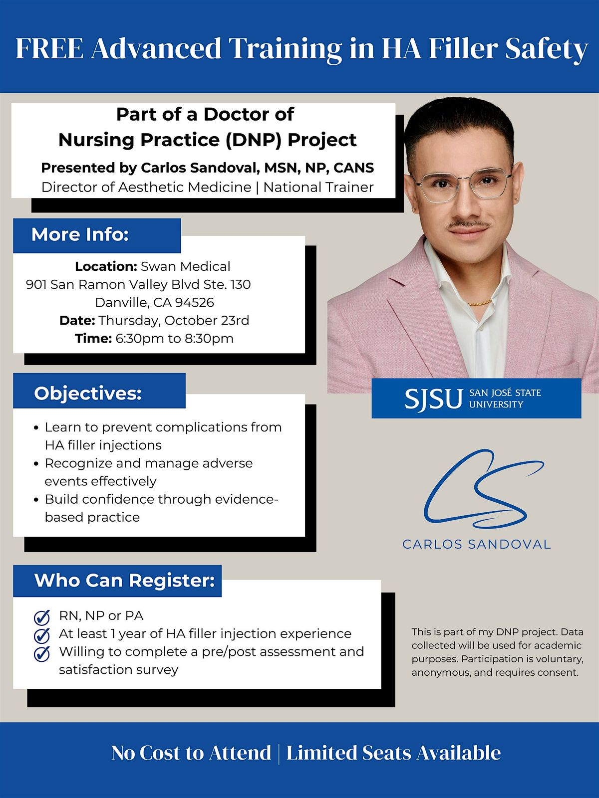 Advanced HA Filler Safety Training: Preventing & Managing Complications, 23 October | Event in Danville