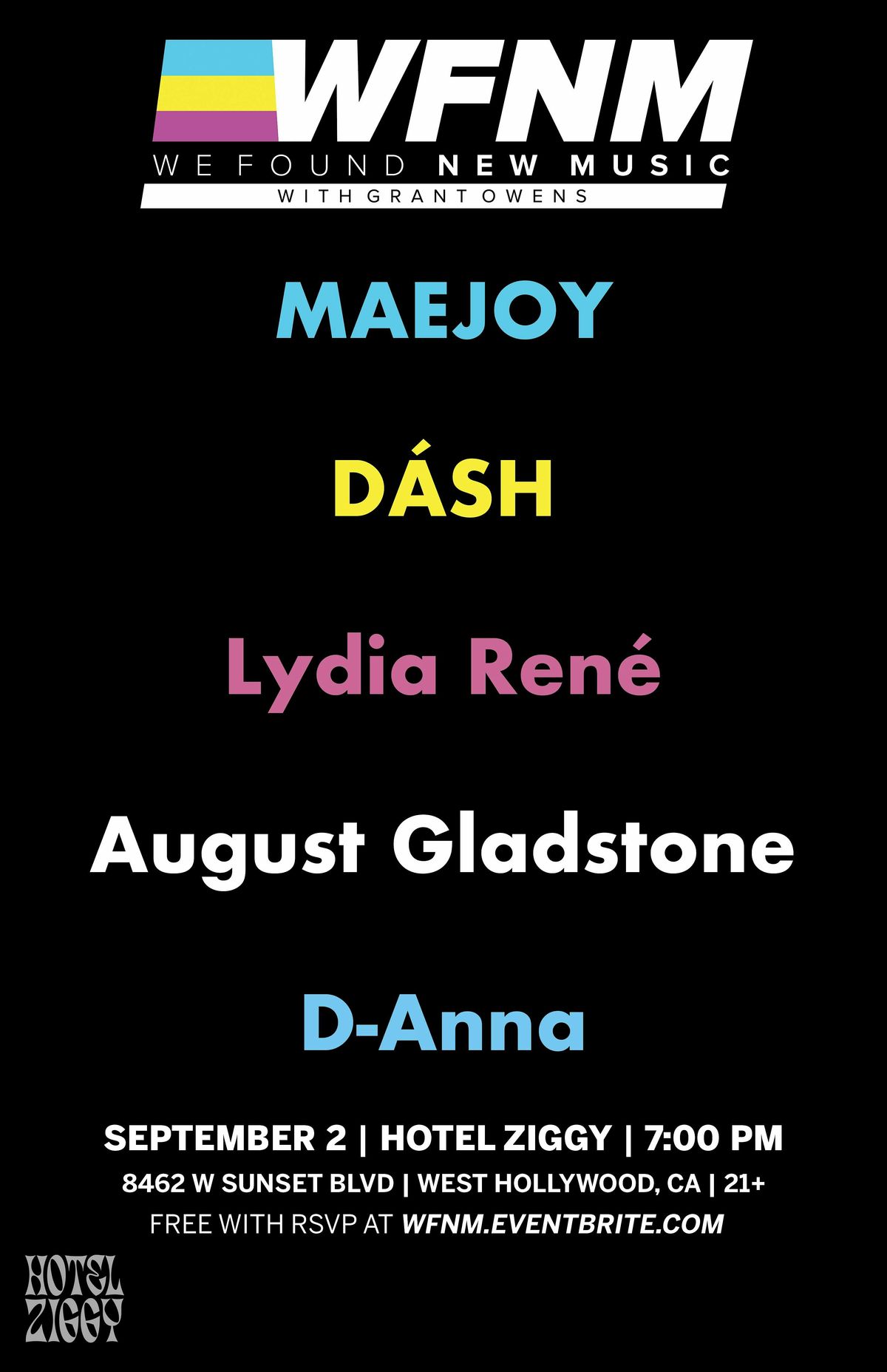 MAEJOY,  DÁSH,  Lydia René,  August Gladstone,  D-Anna, 2 September | Event in West Hollywood | AllEvents