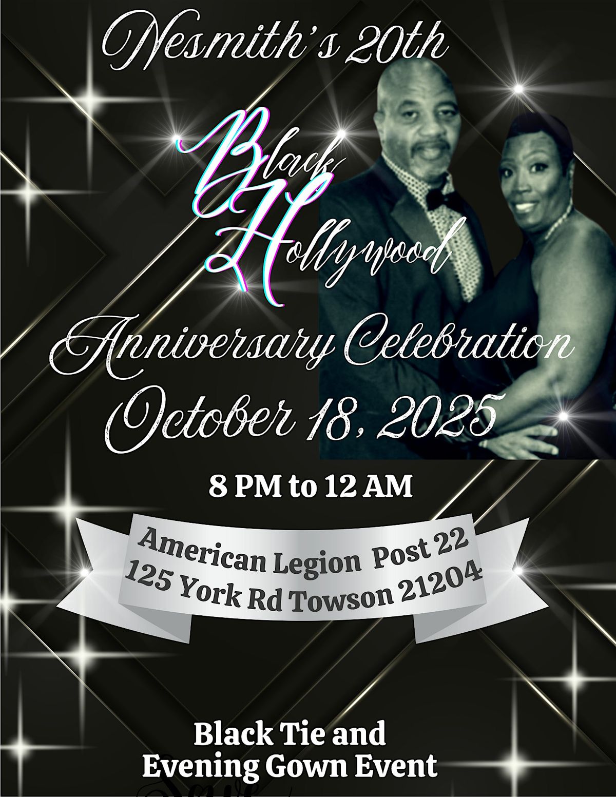 The Nesmith's 20th Anniversary Black Hollywood Affair, 18 October | Event in Towson | AllEvents