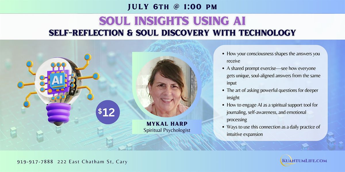 Soul Insights Using AI, 6 July | Event in Cary | AllEvents
