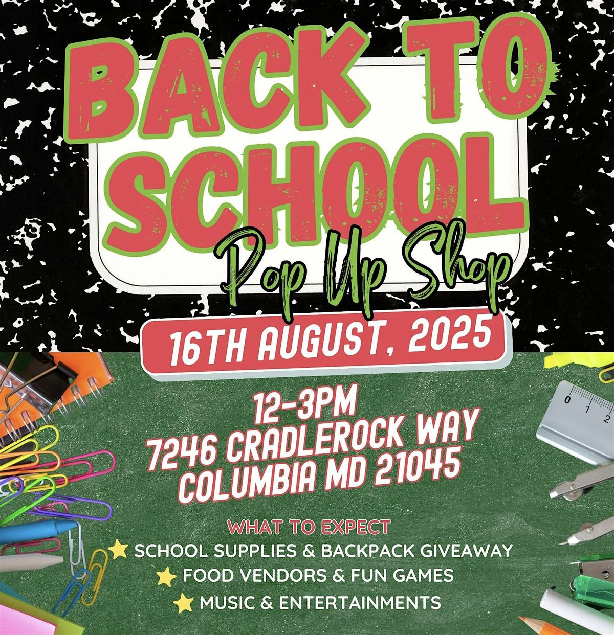 Back to School Pop Up Shop, 16 August | Event in Columbia | AllEvents