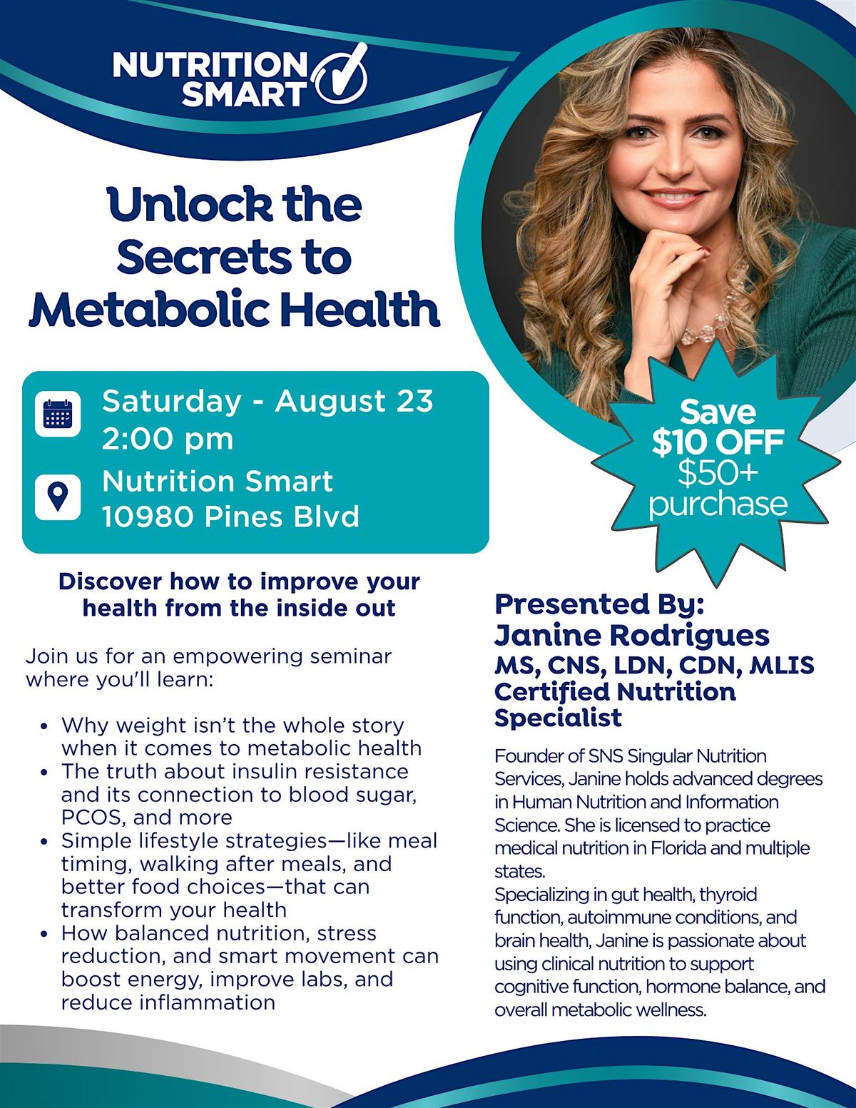 Unlock the Secrets to Metabolic Health, 23 August | Event in Pembroke Pines | AllEvents