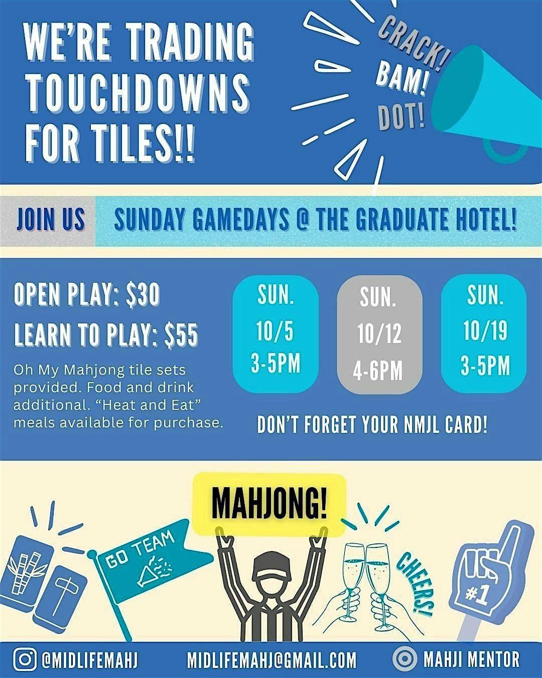 Trading Touchdowns for Tiles - Sunday Mahjong Gamedays, 5 October | Event in Dallas | AllEvents
