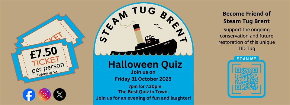 Halloween Quiz Night with Steam Tug Brent, 31 October | Event in Maldon | AllEvents